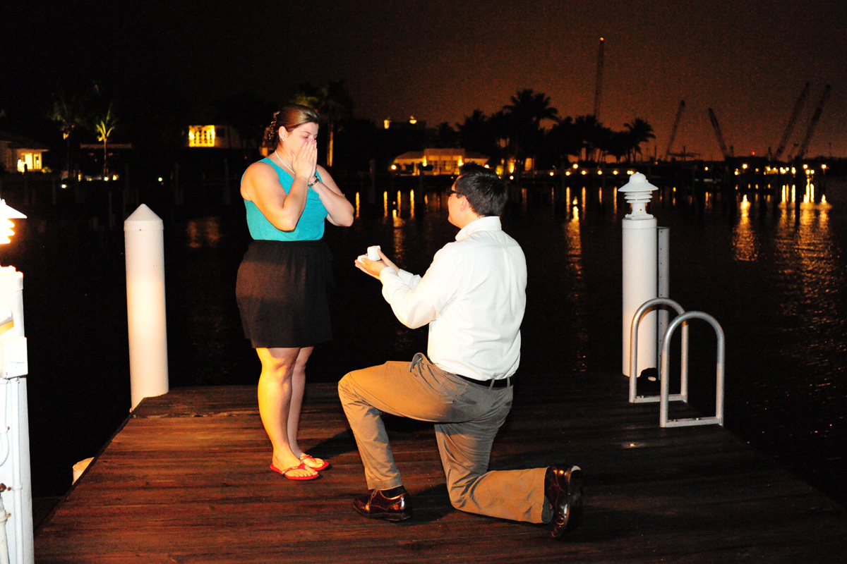 Beautiful Nighttime Wedding Proposal | The Majestic Vision Wedding Planning | Palm Beach, FL | www.themajesticvision.com | Emily Allongo Photography