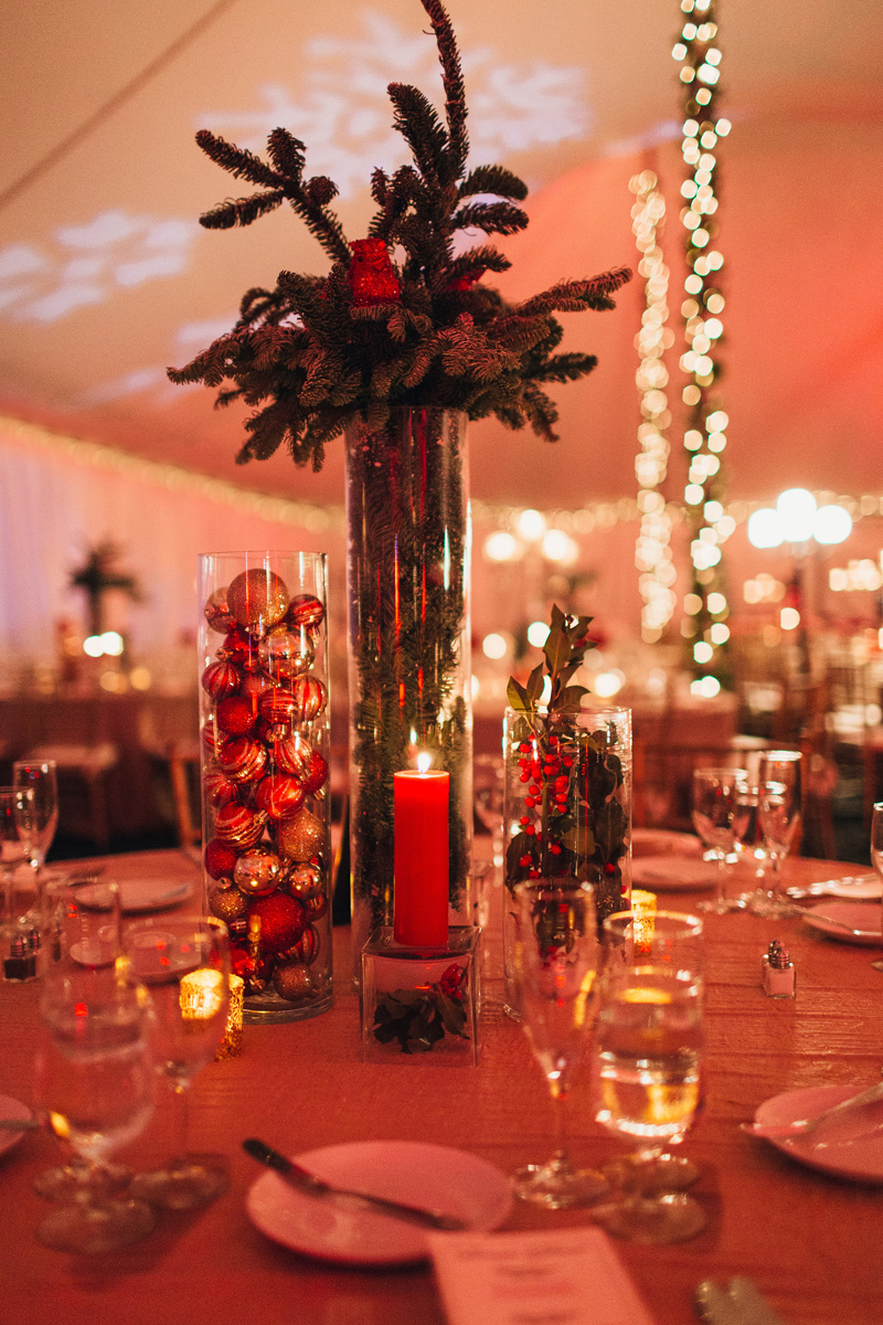 Elegant Christmas Themed Wedding with Deconstructed Christmas Tree Centerpiece | The Majestic Vision Wedding Planning | Fairchild Tropical Garden in Coral Gables, FL | www.themajesticvision.com | Robert Madrid Photography