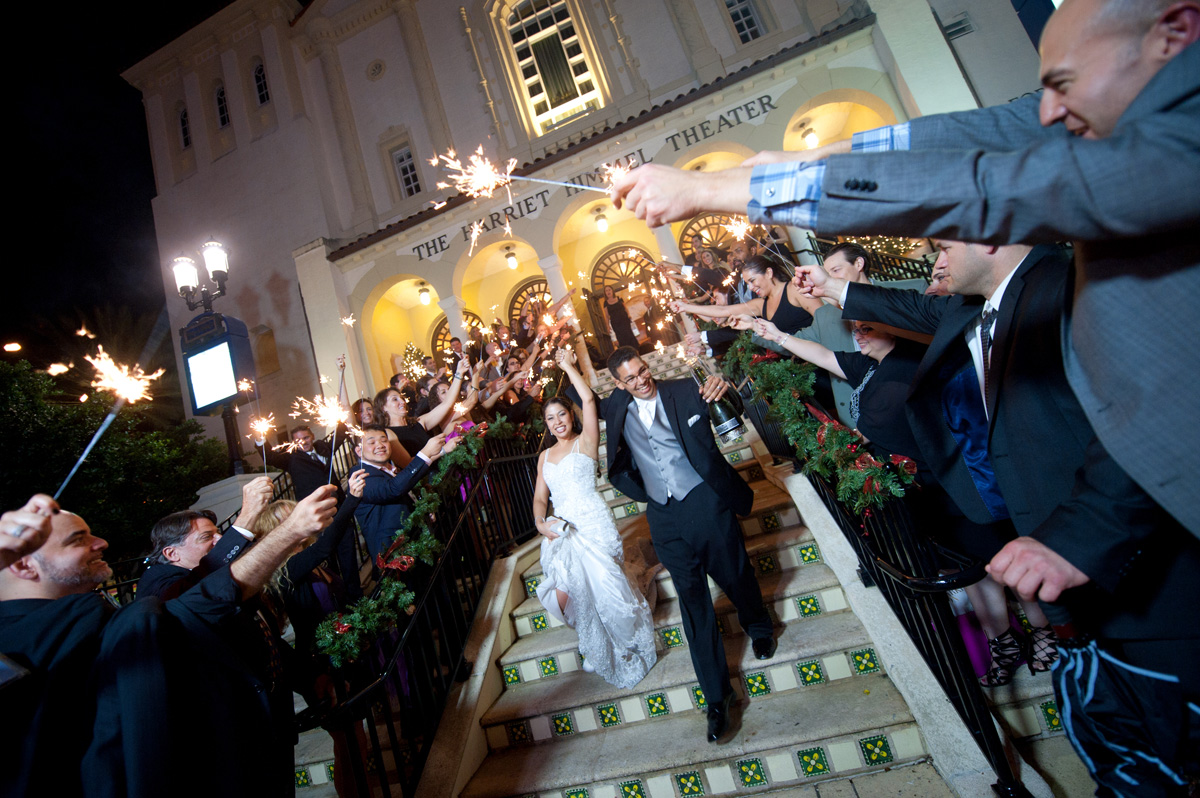 Sparkler Grand Exit | The Majestic Vision Wedding Planning |Harriet Himmel Theater in Palm Beach, FL | www.themajesticvision.com