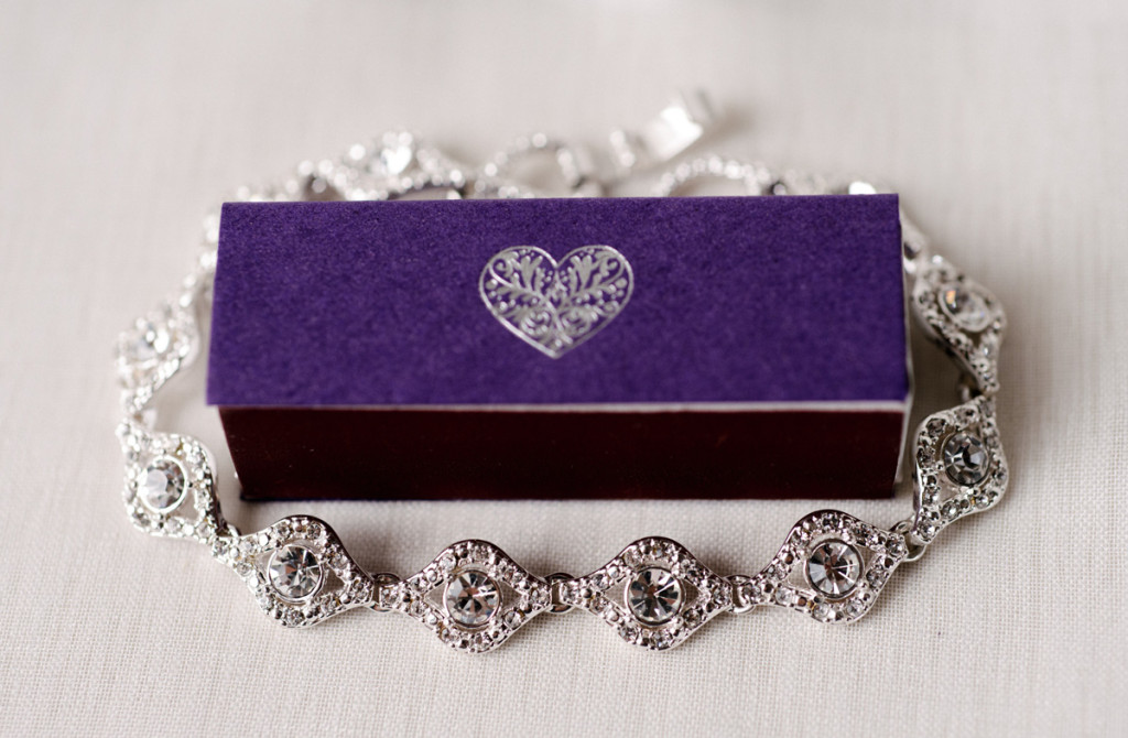 Gorgeous Diamond Braclet with Purple Match Box | The Majestic Vision Wedding Planning | The Addison Boca in Palm Beach, FL | www.themajesticvision.com | Starfish Studios