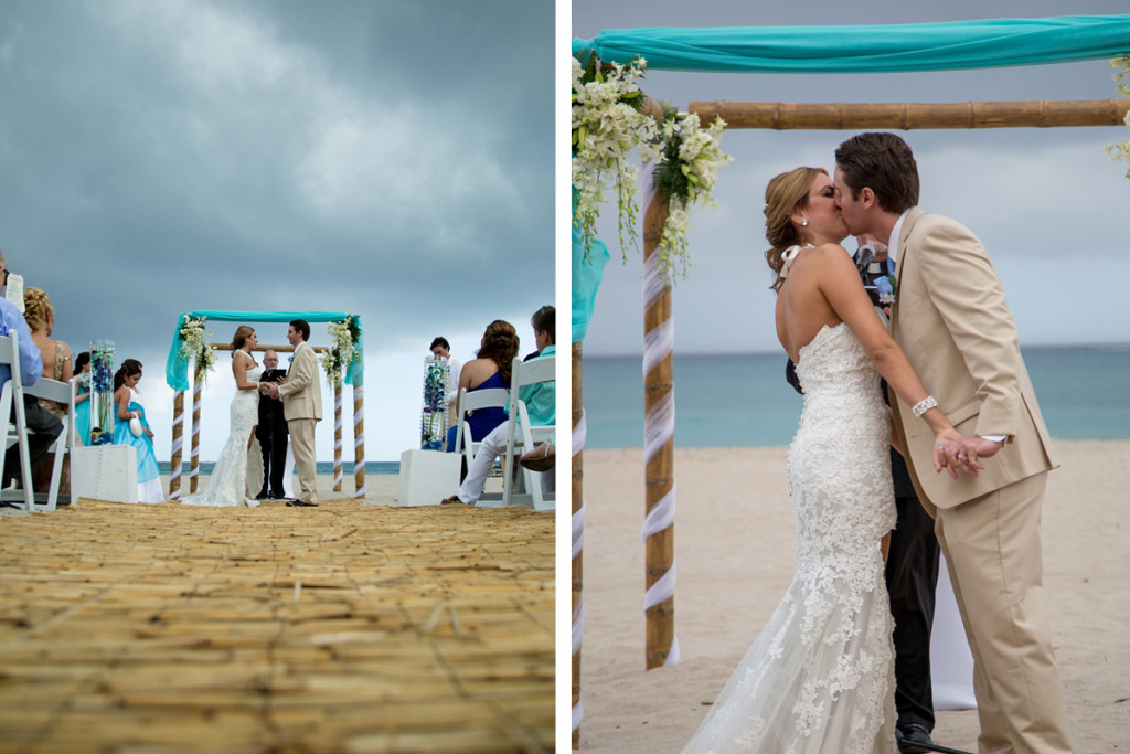 Elegant Beach Wedding Ceremony with Blue and White Orchids | The Majestic Vision Wedding Planning | Hilton Singer Island in Palm Beach, FL | www.themajesticvision.com | Michael Sterling Photography