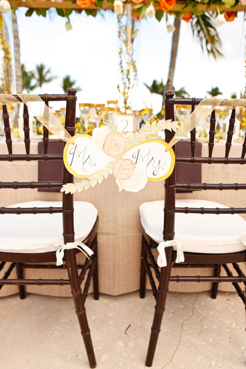 Unique Infinity Symbol Mr and Mrs Chair Sign | The Majestic Vision Wedding Planning | International Polo Club in Palm Beach, FL | www.themajesticvision.com | Krystal Zaskey Photography