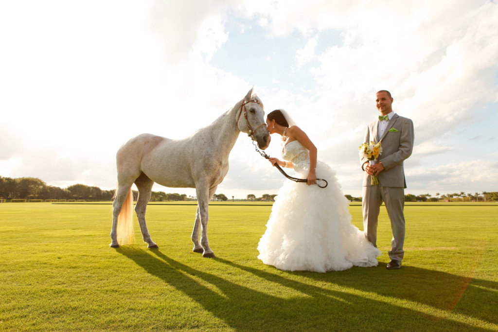 Romantic Bridal Portrait with Horse | The Majestic Vision Wedding Planning | International Polo Club in Palm Beach, FL | www.themajesticvision.com | Krystal Zaskey Photography