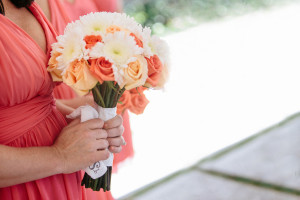 Elegant Coral, Pink and White Bridesmaid Bouquet | The Majestic Vision Wedding Planning | Marriot Singer Island in Palm Beach, FL | www.themajesticvision.com | Robert Madrid Photography