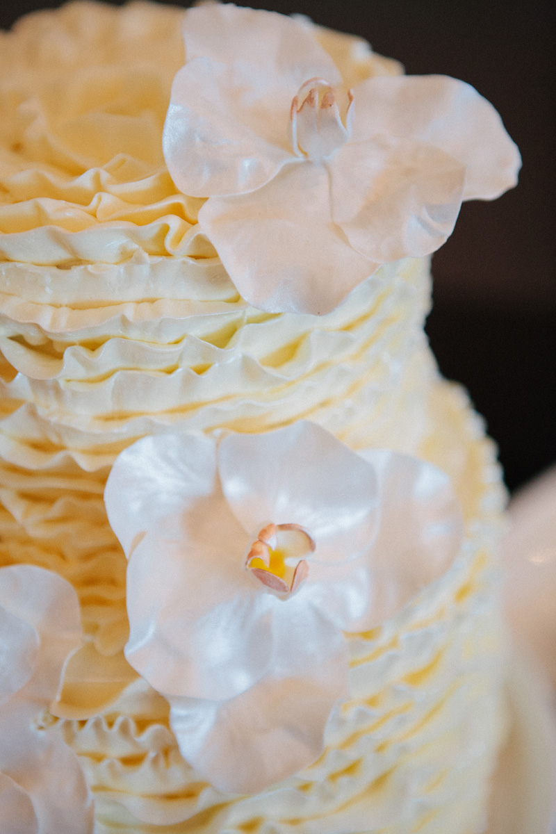 Modern White Ruffle Wedding Cake | The Majestic Vision Wedding Planning | Marriott Singer Island in Palm Beach, FL | www.themajesticvision.com | Robert Madrid Photography