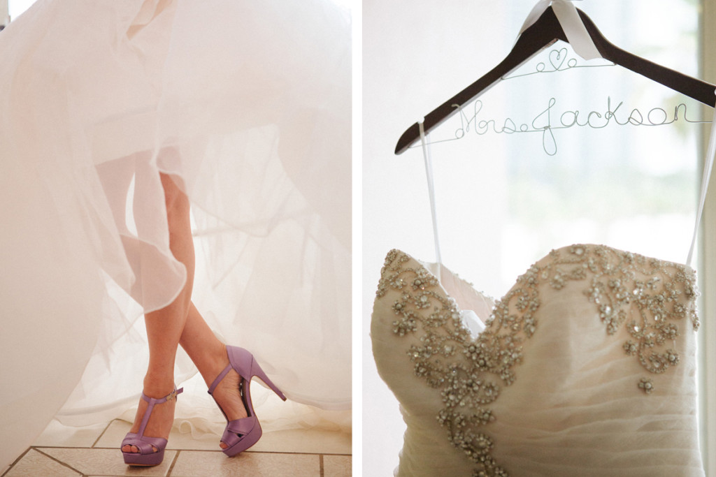 Stunning Pnina Tornai Bridal Gown on Personalized Hanger | The Majestic Vision Wedding Planning | Sailfish Marina in Palm Beach, FL | www.themajesticvision.com | Robert Madrid Photography