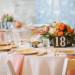Elegant Centerpiece with Blush Dahlias, Coral Roses and Snapdragons at Pritzlaff Building in Milwaukee, WI thumbnail