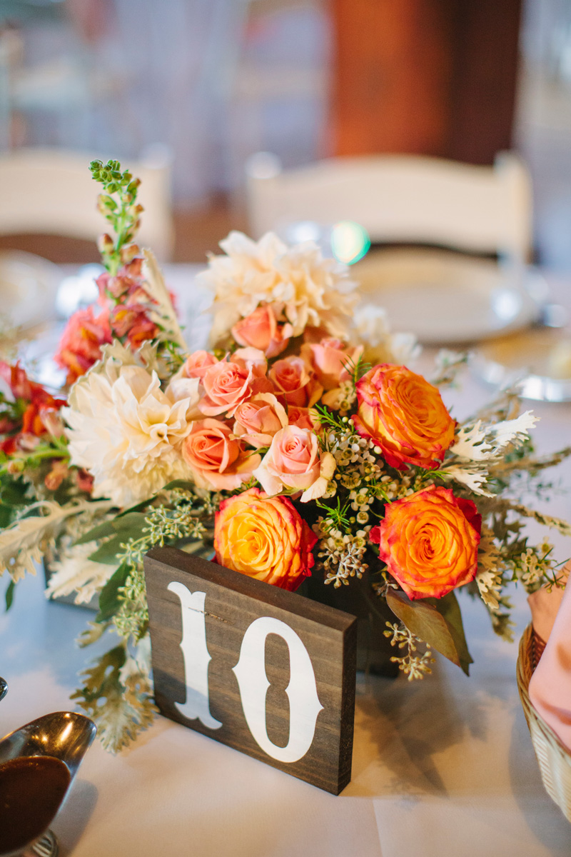 Elegant Centerpiece with Blush Dahlias, Coral Roses and Snapdragons | The Majestic Vision Wedding Planning | Pritzlaff Building in Milwaukee, WI | www.themajesticvision.com | Lisa Mathewson Photography