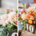 Elegant Centerpiece with Blush Dahlias, Coral Roses and Snapdragons at Pritzlaff Building in Milwaukee, WI thumbnail