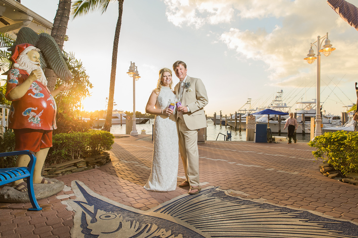 Sunset Bridal Portrait on the Dock | The Majestic Vision Wedding Planning | Sailfish Marina in Palm Beach, FL | www.themajesticvision.com | Chris Kruger Photography