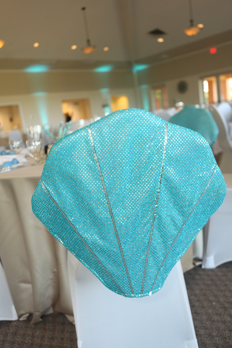Whimsical Seashell Chair Cover for Kids Table | The Majestic Vision Wedding Planning | Palm Beach Shores in Palm Beach, FL | www.themajesticvision.com | Krystal Zaskey Photography
