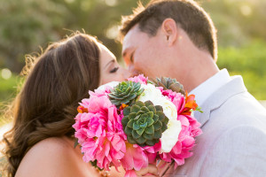Stunning Succulent and Coral Peony Bridal Bouquet | The Majestic Vision Wedding Planning | Palm Beach Shores Community Center in Palm Beach, FL | www.themajesticvision.com | Chris Kruger Photography