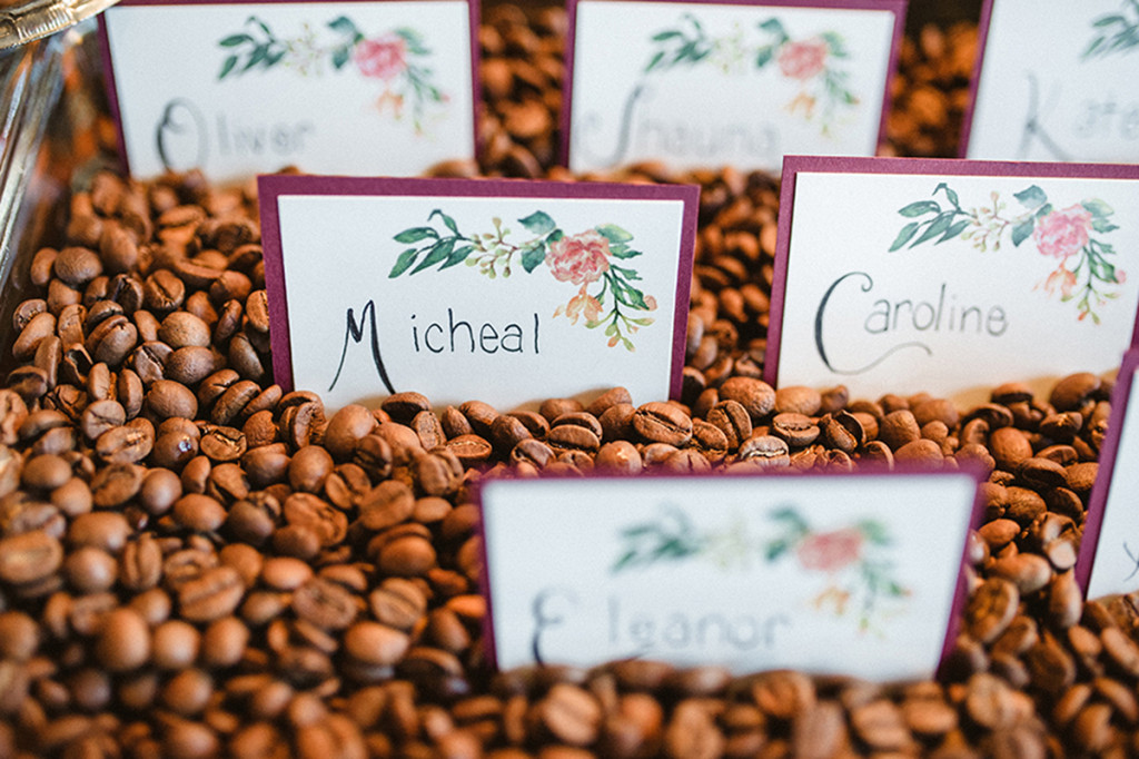 Elegant Coffee Shop Wedding Escort Cards | The Majestic Vision Wedding Planning | Anodyne Coffee in Milwaukee, WI | www.themajesticvision.com | Elizabeth Haase Photography
