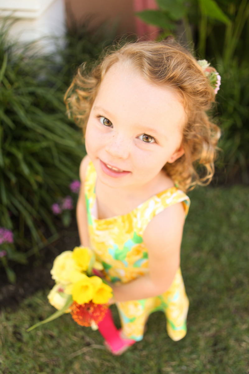 Adorable Flower Girl in Sunglow First Impression Lilly Pulitzer Dress | The Majestic Vision Wedding Planning | The Colony Hotel in Palm Beach, FL | www.themajesticvision.com | Krystal Zaskey Photography