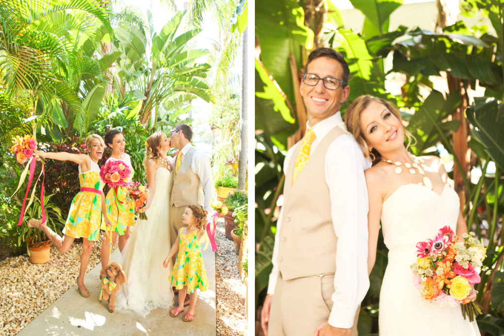 Elegant Bridal Party in Sunglow First Impression Lilly Pulitzer Dresses | The Majestic Vision Wedding Planning | The Colony Hotel in Palm Beach, FL | www.themajesticvision.com | Krystal Zaskey Photography