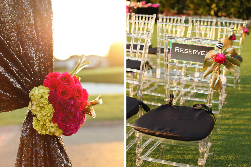 Kate Spade Inspired Modern and Elegant Pink, Gold and Black Glitter Wedding Ceremony | The Majestic Vision Wedding Planning | Breakers West in Palm Beach, FL | www.themajesticvision.com | Krystal Zaskey Photography
