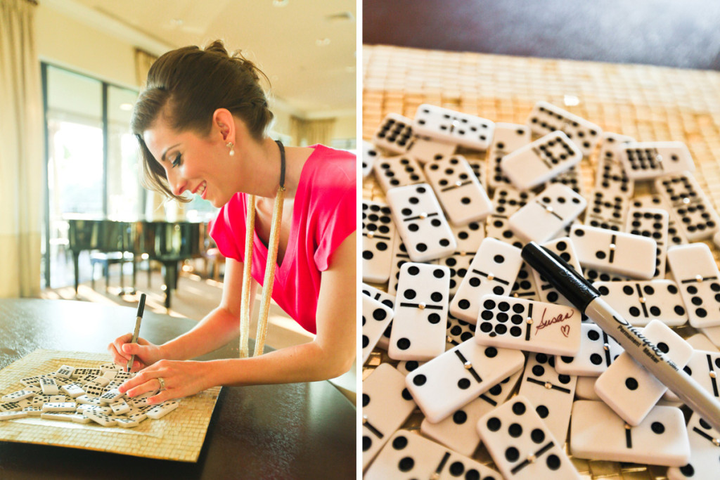 Kate Spade Inspired Modern and Elegant Domino Guest Book | The Majestic Vision Wedding Planning | Breakers West in Palm Beach, FL | www.themajesticvision.com | Krystal Zaskey Photography
