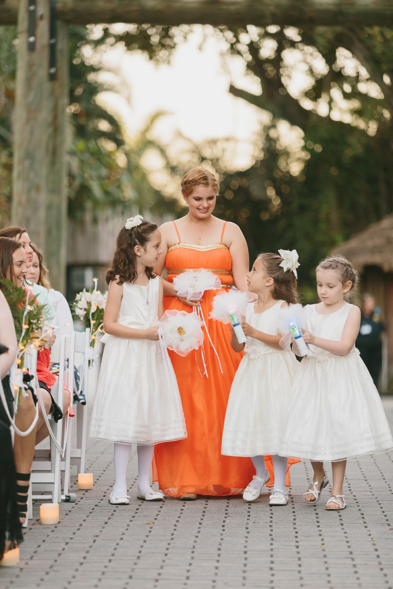 Adorable Flower Girls with Bubble Guns | The Majestic Vision Wedding Planning | Palm Beach Zoo in Palm Beach, FL | www.themajesticvision.com | Robert Madrid Photography