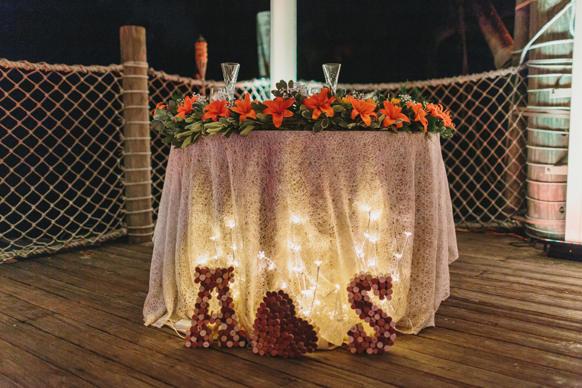 Elegant and Rustic Orange and Yellow Sweetheart Table | The Majestic Vision Wedding Planning | Palm Beach Zoo in Palm Beach, FL | www.themajesticvision.com | Robert Madrid Photography