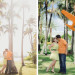 Travel Theme Engagement Session with State Cutouts at Royal Poinciana Chapel in Palm Beach, FL thumbnail