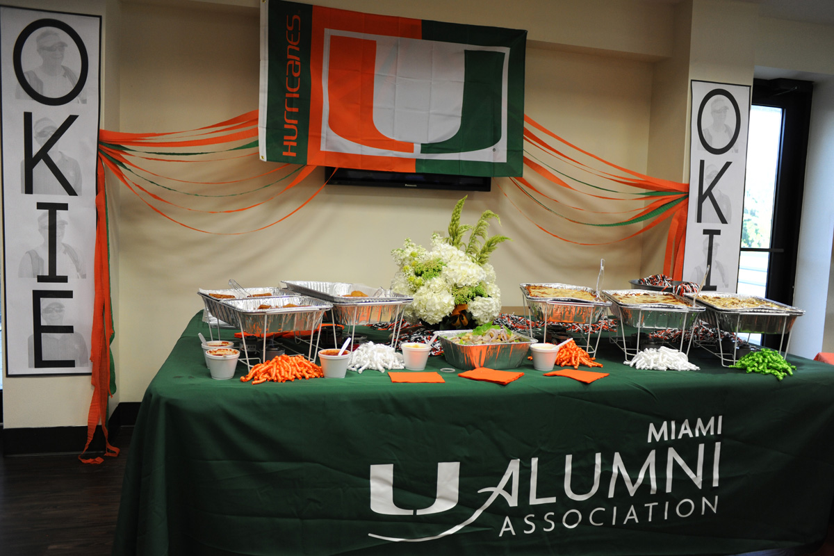 Orange and Green Buffet Display | The Majestic Vision Wedding Planning | University of Miami in Coral Gables, FL | www.themajesticvision.com | Emily Allongo Photography
