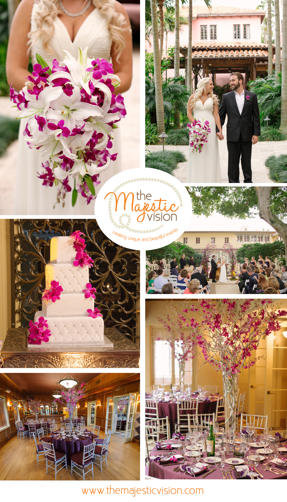 Elegant Silver and Purple Wedding Reception | The Majestic Vision Wedding Planning | The Addison Boca in Palm Beach, FL | www.themajesticvision.com | Starfish Studios