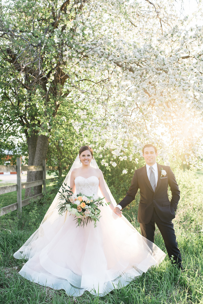 Beautiful Bride in Blush Tara Keely Gown With Handsome Groom | The Majestic Vision Wedding Planning | Rustic Manor in Milwaukee, WI | www.themajesticvision.com | Elizabeth Haase Photography