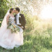 Beautiful Bride in Blush Tara Keely Gown With Handsome Groom at Rustic Manor in Milwaukee, WI thumbnail